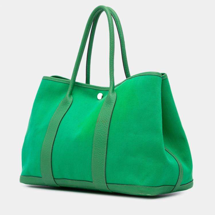 Pre Owned Hermes Bambou Toile and Negonda Garden Party 36