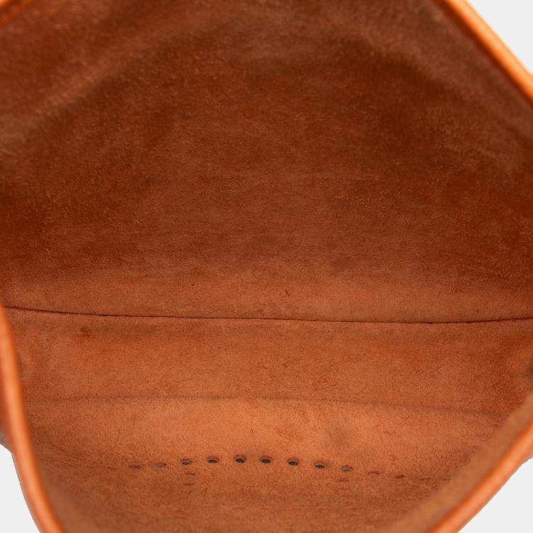 Pre Owned Hermes Orange Clemence Evelyne III PM
