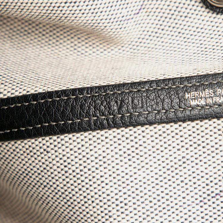 Pre Owned Hermes Black Brown Toile and Buffalo Leather Garden File 37