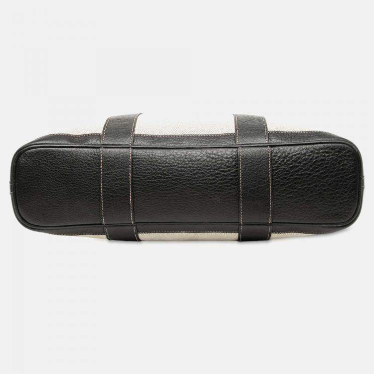 Pre Owned Hermes Black Brown Toile and Buffalo Leather Garden File 37