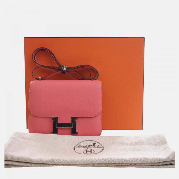 Pre Owned Hermes  Rose Azalee Mini Evercolor Constance 18