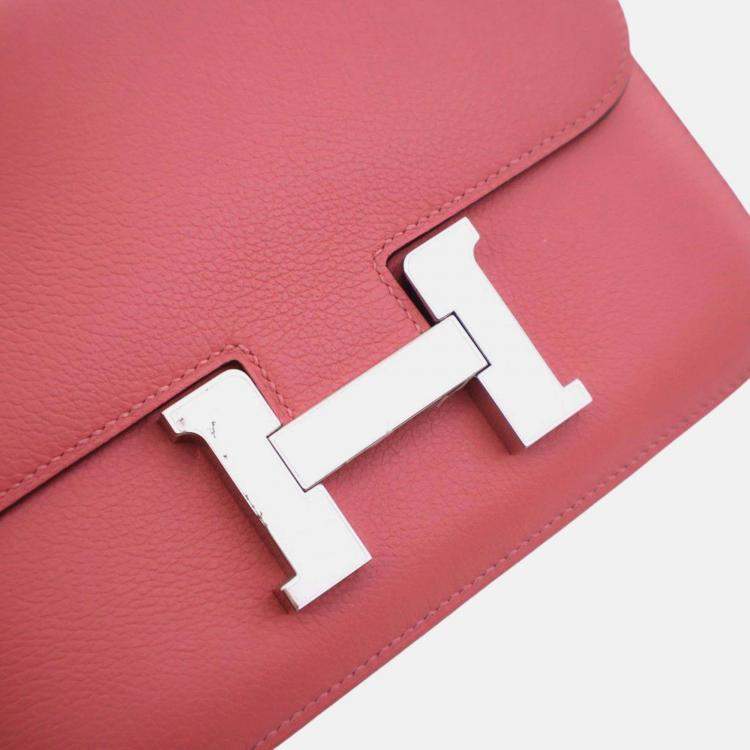 Pre Owned Hermes  Rose Azalee Mini Evercolor Constance 18