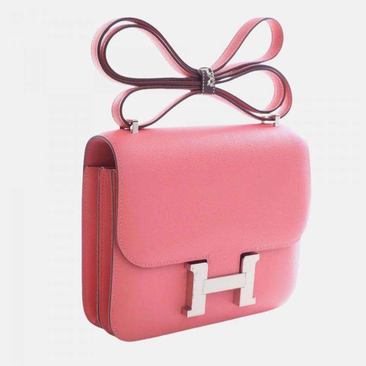 Pre Owned Hermes  Rose Azalee Mini Evercolor Constance 18