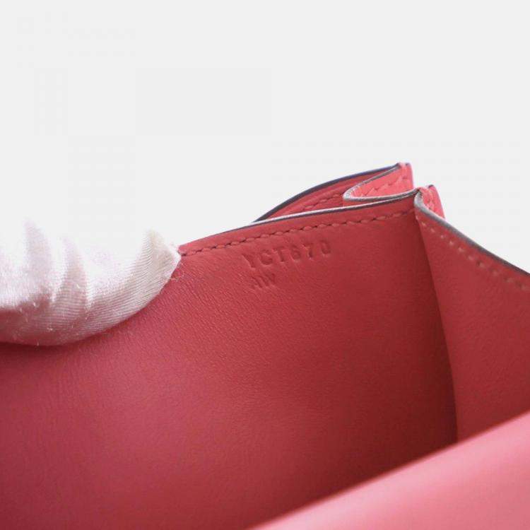 Pre Owned Hermes  Rose Azalee Mini Evercolor Constance 18