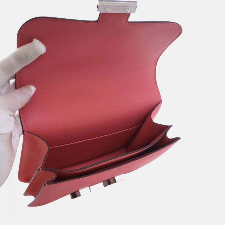 Pre Owned Hermes  Rose Azalee Mini Evercolor Constance 18