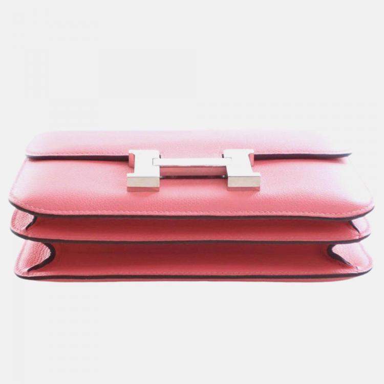 Pre Owned Hermes  Rose Azalee Mini Evercolor Constance 18
