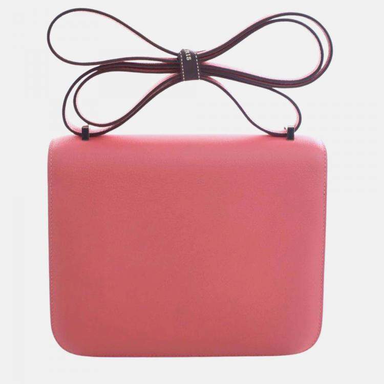 Pre Owned Hermes  Rose Azalee Mini Evercolor Constance 18