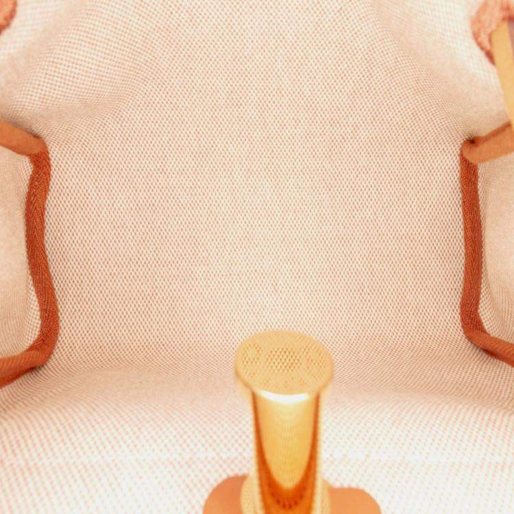 Pre Owned Hermes Brown Military Toile and Vache Hunter Herbag Zip 20