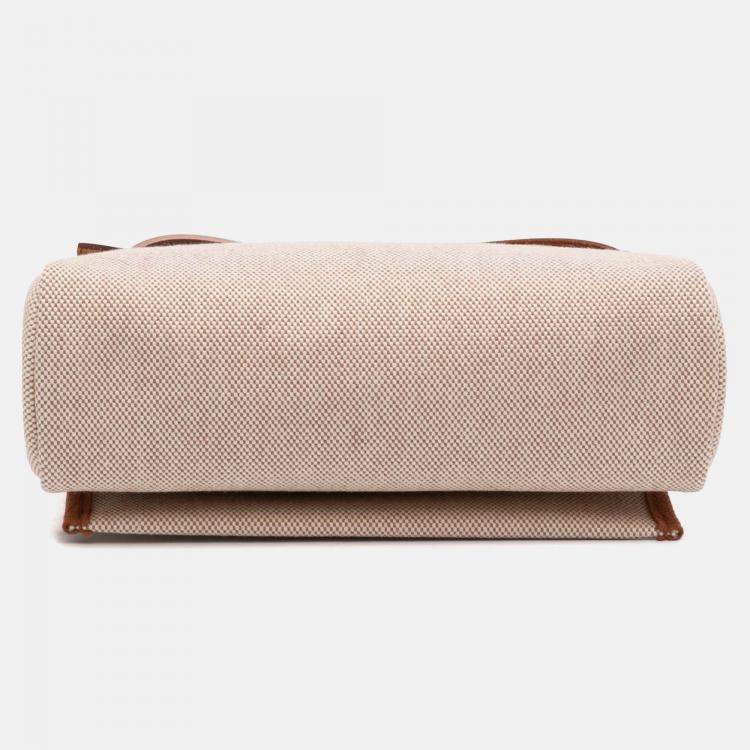 Pre Owned Hermes Brown Military Toile and Vache Hunter Herbag Zip 20