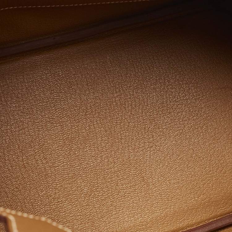 Pre Owned Hermes Birkin 30 Gold Finish Gold Togo Leather Tote