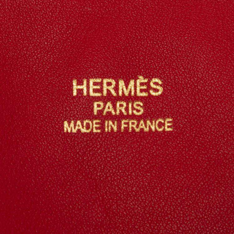 Pre Owned Hermes Rouge H Veau Sikkim Double Sens 28