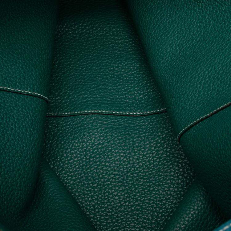 Pre Owned Hermes Blue Izmir and Malachite Clemence Double Sens 45