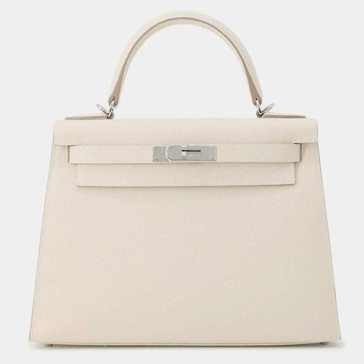 Pre Owned Hermes Kelly Sellier Craie Epsom Size 28