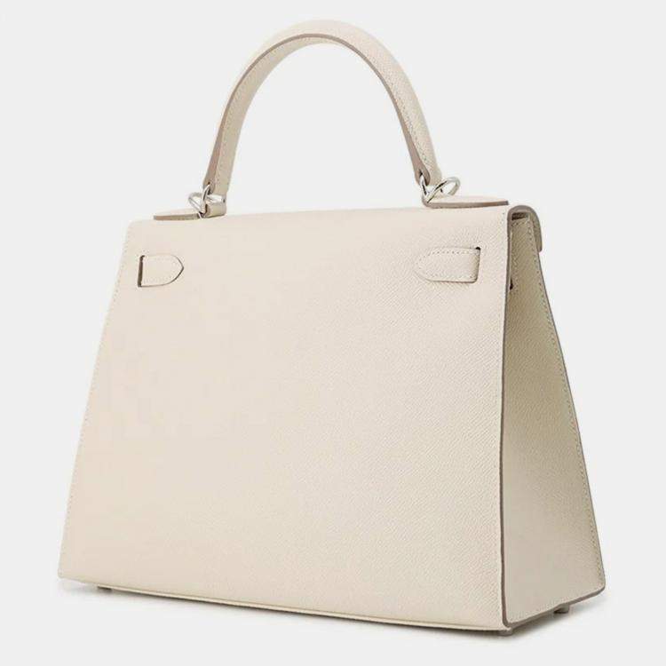 Pre Owned Hermes Kelly Sellier Craie Epsom Size 28