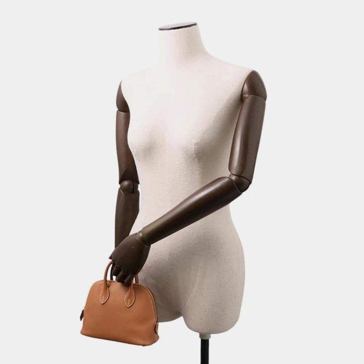 Pre Owned Hermes Bolide 1923 Gold Evercolor Size Mini