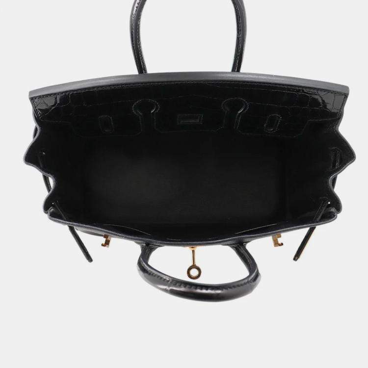 Pre Owned Hermes Birkin Touch Black Niloticus Taurillon Size 25