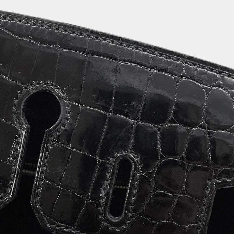 Pre Owned Hermes Birkin Touch Black Niloticus Taurillon Size 25