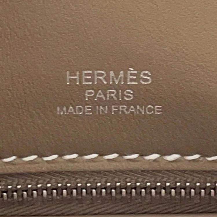 Pre Owned Hermes Birkin Shadow 25 Etoupe Swift Calfskin Leather Top Handle Bag