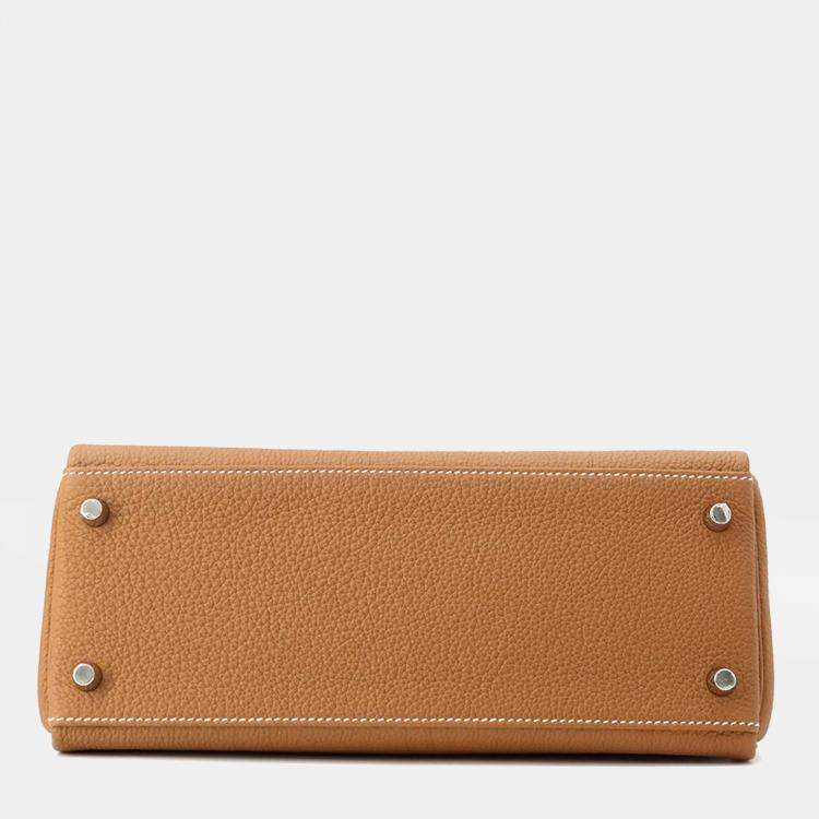 Pre Owned Hermes Kelly Retourne Sewing Gold Togo Leather Size 28