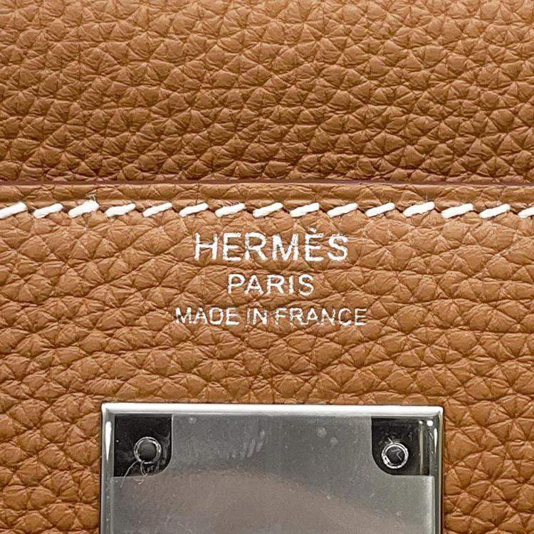 Pre Owned Hermes Kelly Retourne Sewing Gold Togo Leather Size 28