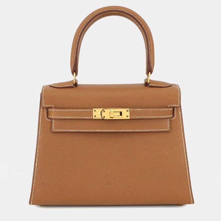 Pre Owned Hermes Mini Kelly Gold Courchevel Size 20