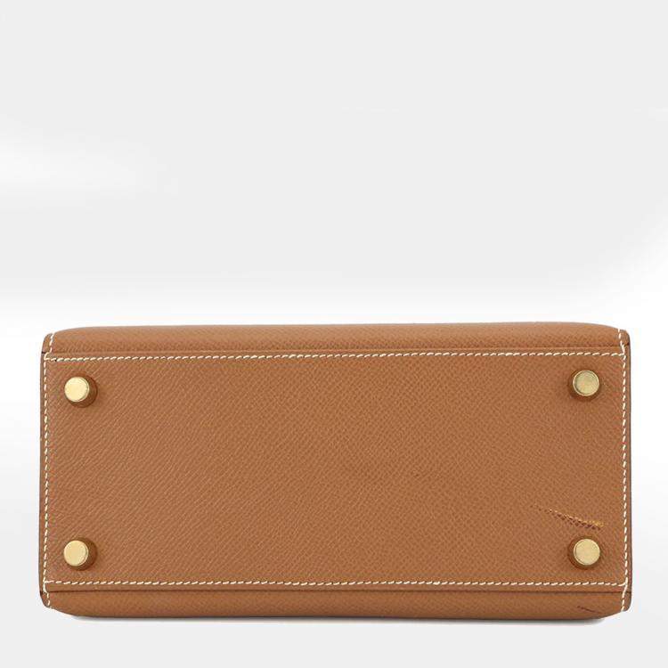 Pre Owned Hermes Mini Kelly Gold Courchevel Size 20