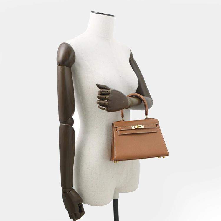 Pre Owned Hermes Mini Kelly Gold Courchevel Size 20