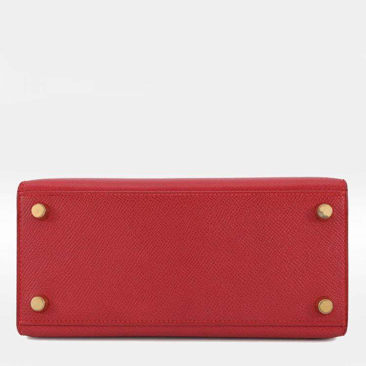 مملوكة مسبقًا Hermes Kelly 20 Rouge Vif Courchevel Leather Mini Bag