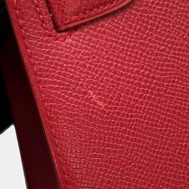 مملوكة مسبقًا Hermes Kelly 20 Rouge Vif Courchevel Leather Mini Bag