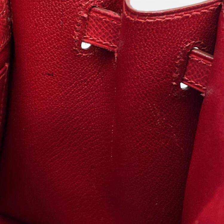 مملوكة مسبقًا Hermes Kelly 20 Rouge Vif Courchevel Leather Mini Bag