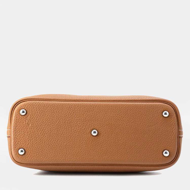 Pre Owned Hermes Bolide 31 Gold Taurillon Clemence Leather Top Handle Bag