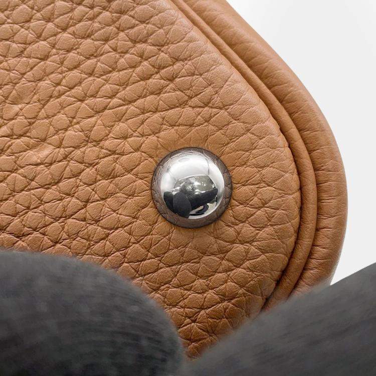 Pre Owned Hermes Bolide 31 Gold Taurillon Clemence Leather Top Handle Bag