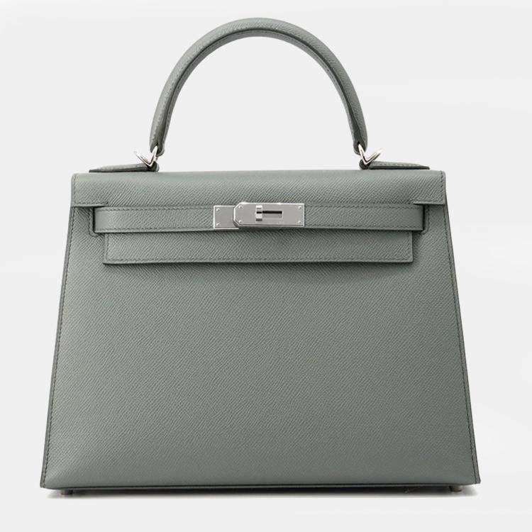 Pre Owned Hermes Kelly Sellier Vert Amand Epsom Size 28