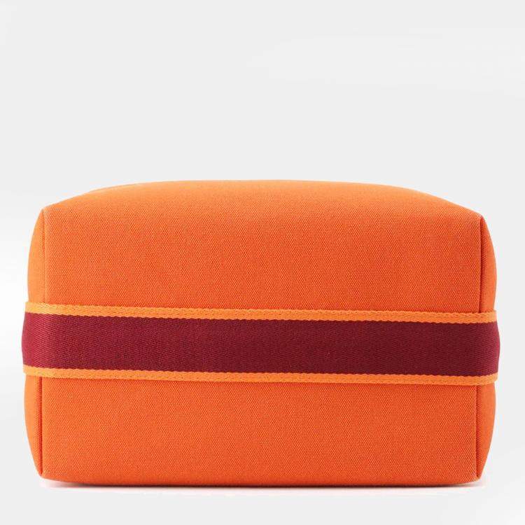 Pre Owned Hermès Bride-a-Brac GM Black, Orange, Bordeaux Canvas Top Handle Bag