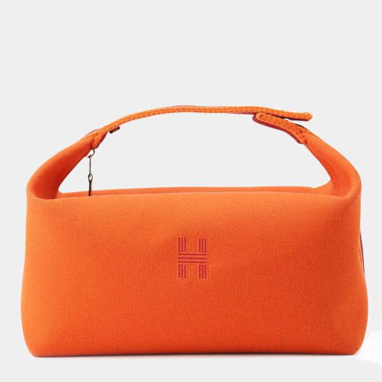 Pre Owned Hermès Bride-a-Brac GM Black, Orange, Bordeaux Canvas Top Handle Bag