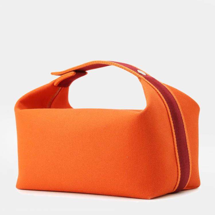 Pre Owned Hermès Bride-a-Brac GM Black, Orange, Bordeaux Canvas Top Handle Bag