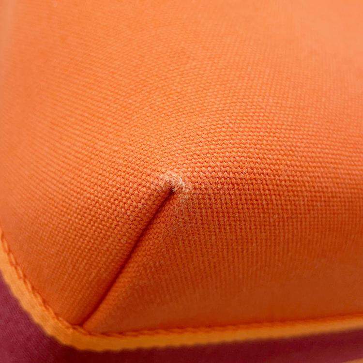 Pre Owned Hermès Bride-a-Brac GM Black, Orange, Bordeaux Canvas Top Handle Bag