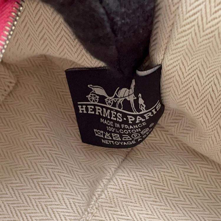 Pre Owned Hermes Bride-a-Brac PM Black Pink Canvas Top Handle Bag