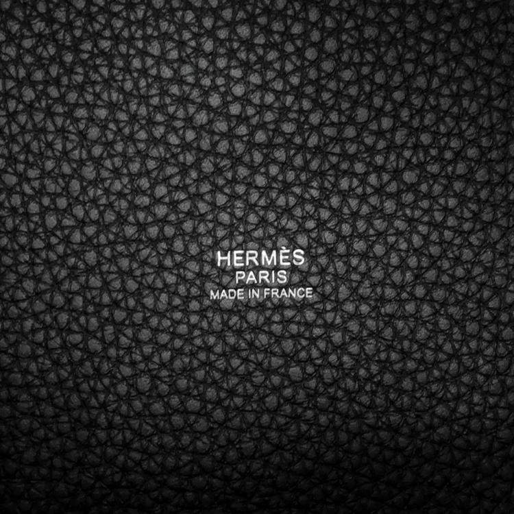 Pre Owned Hermes Picotin Lock MM Black Taurillon Clemence Leather Shoulder Bag