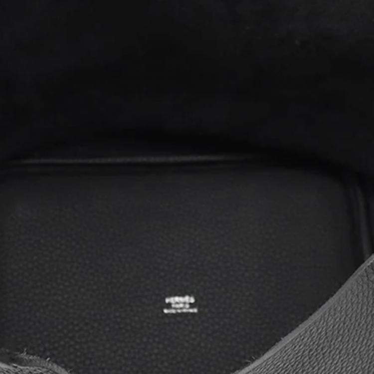 Pre Owned Hermes Picotin Lock MM Black Taurillon Clemence Leather Shoulder Bag