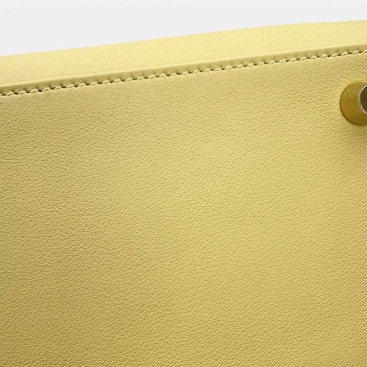 Pre Owned Hermes Kelly Retourne Sewing Jaune Poussin Swift Leather Size 25