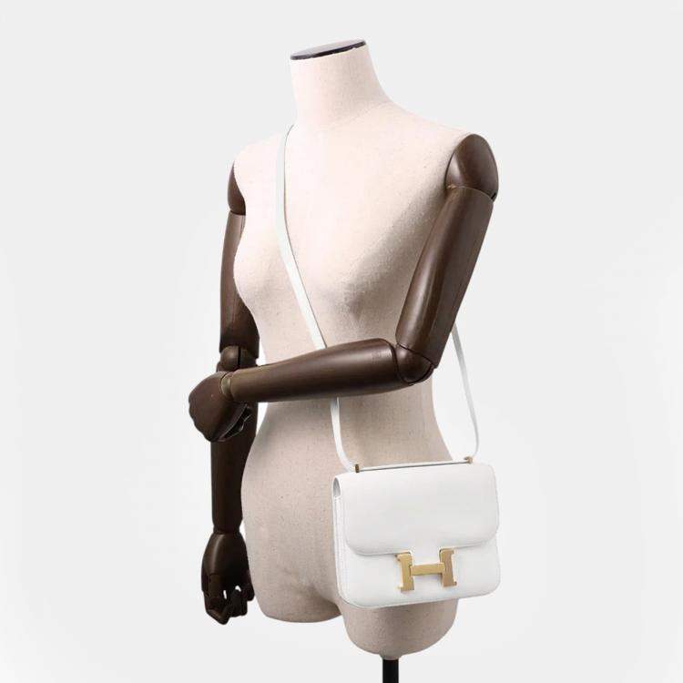 Pre Owned Hermes Constance 3 Miroir New White Evercolor Size Mini