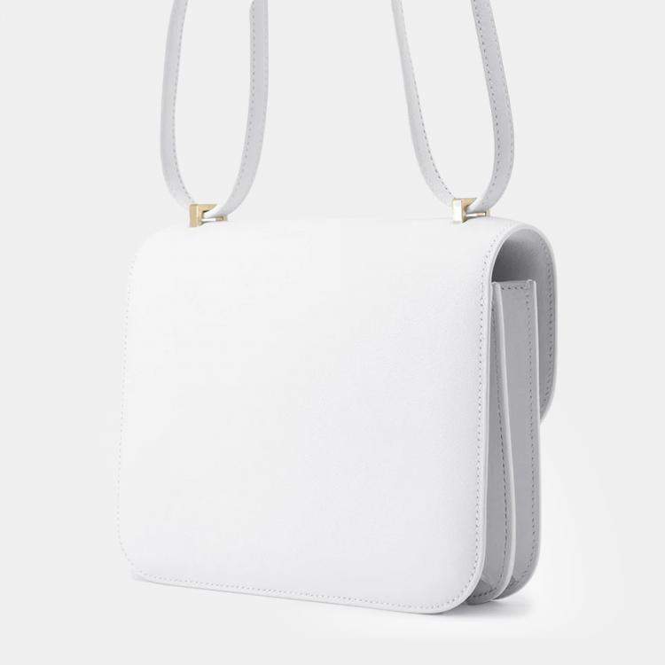 Pre Owned Hermes Constance 3 Miroir New White Evercolor Size Mini