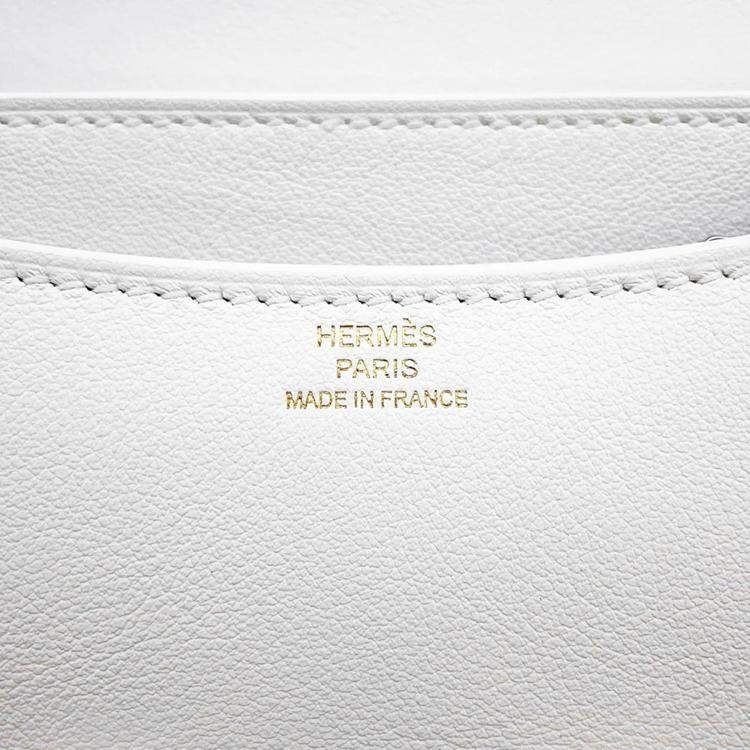 Pre Owned Hermes Constance 3 Miroir New White Evercolor Size Mini