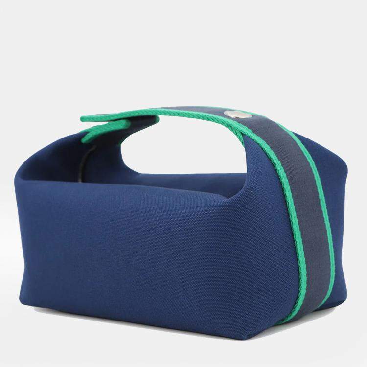 مملوكة مسبقًا Hermes Bride A Brac Navy/Green Canvas Size Pm