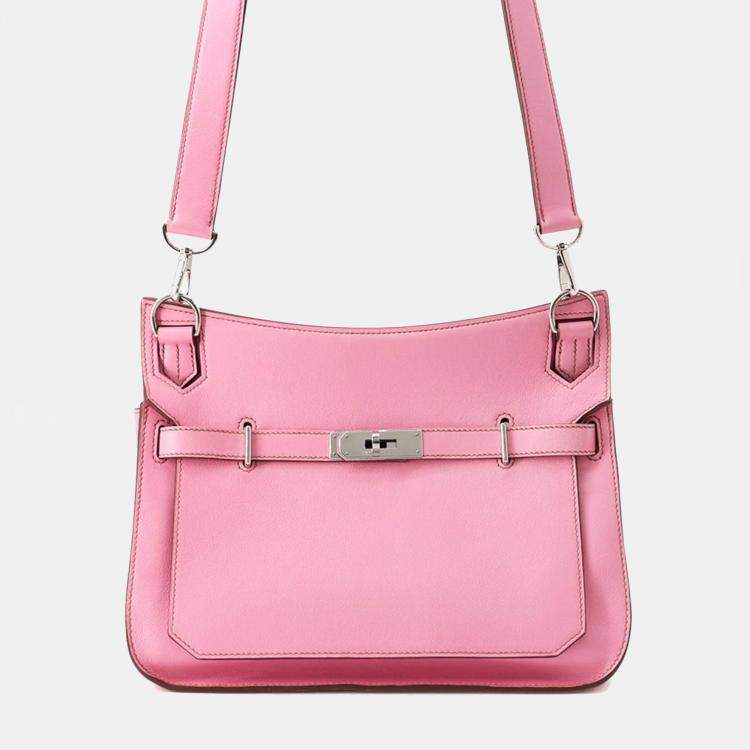 Pre Owned Hermes Jypsiere Uno Pink Swift Leather Size 28