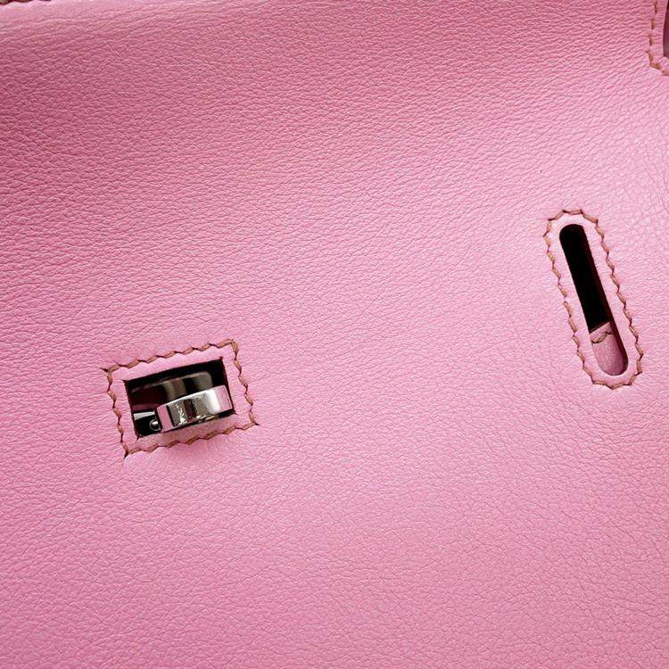 Pre Owned Hermes Jypsiere Uno Pink Swift Leather Size 28