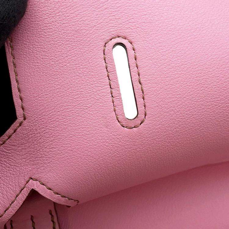 Pre Owned Hermes Jypsiere Uno Pink Swift Leather Size 28