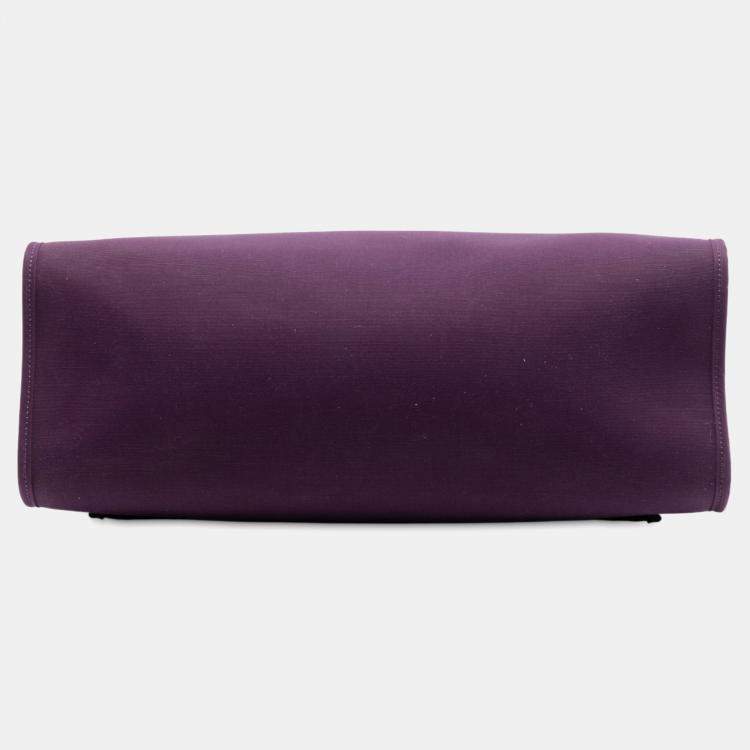 Pre Owned Hermes Brown Purple Toile Verso Herbag Zip 39