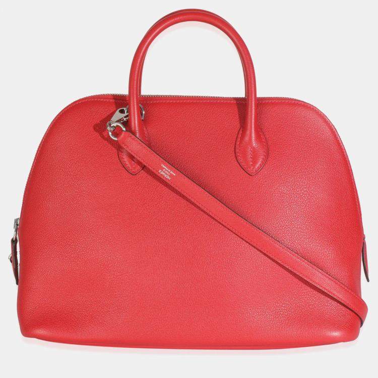 مملوكة مسبقًا HermÃ¨s Rouge Pivoine Evercolor 1923 Bolide 30 PHW